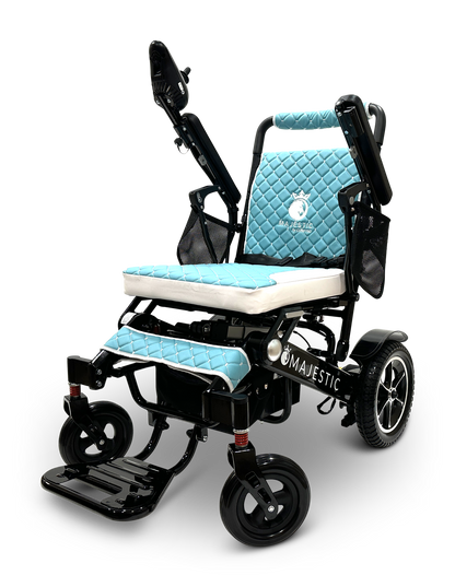 MAJESTIC IQ-7000 Auto Folding Remote Controlled Electric Wheelchair Black Teal