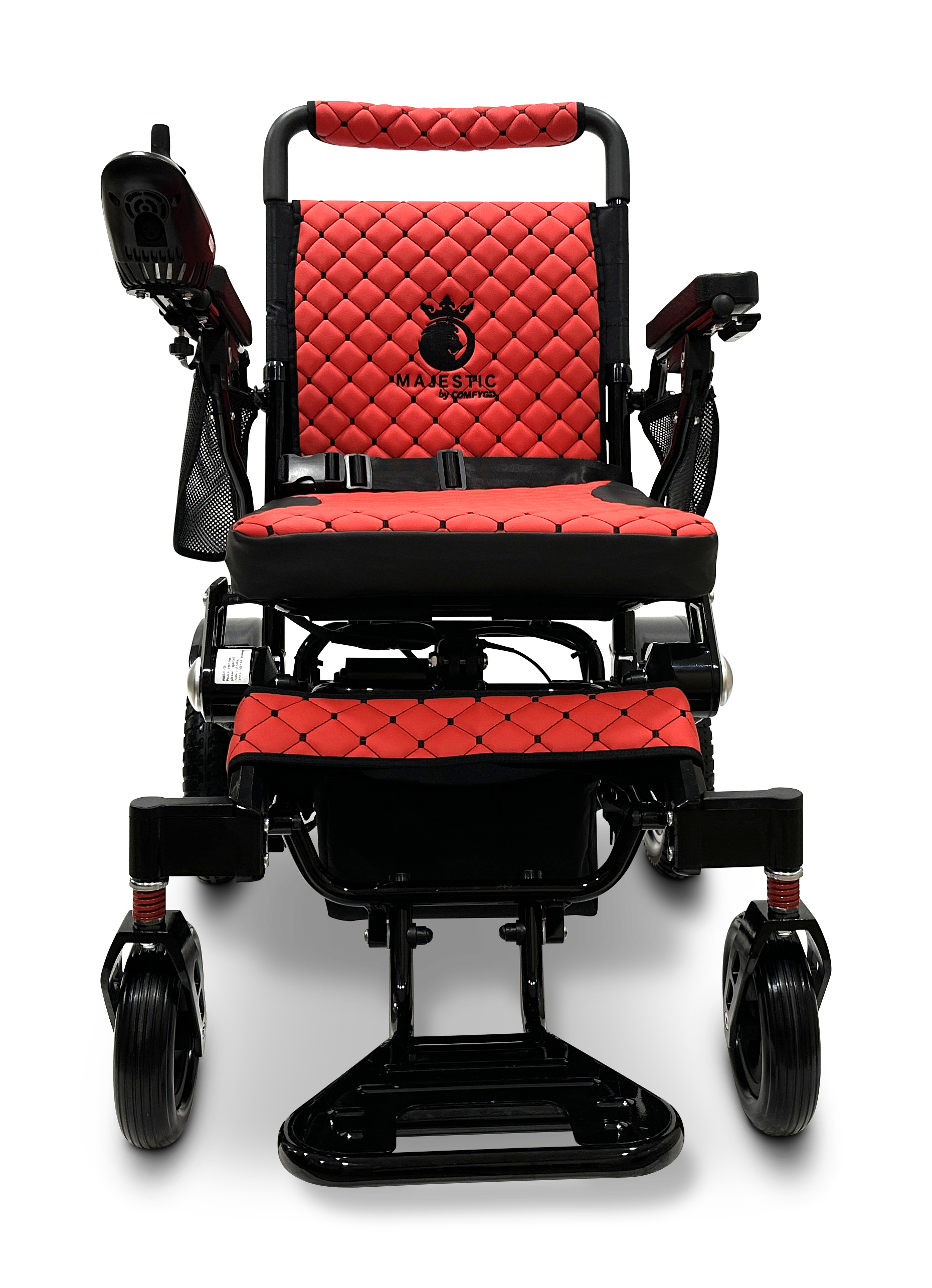 MAJESTIC IQ-7000 Auto Folding Remote Controlled Electric Wheelchair Black Red