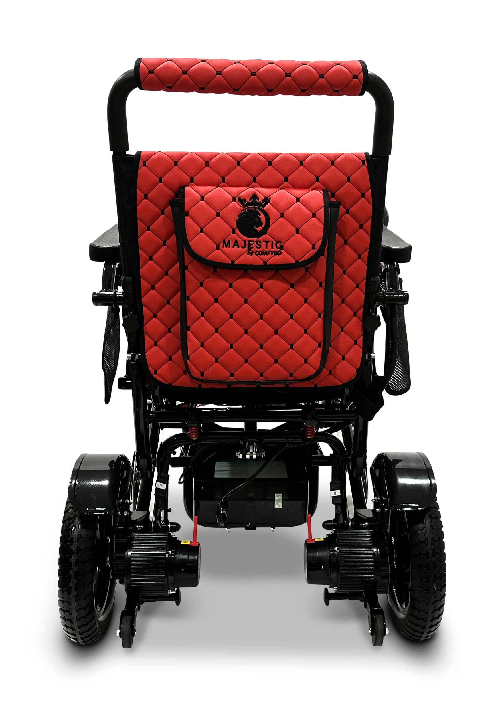 MAJESTIC IQ-7000 Auto Folding Remote Controlled Electric Wheelchair Black Red