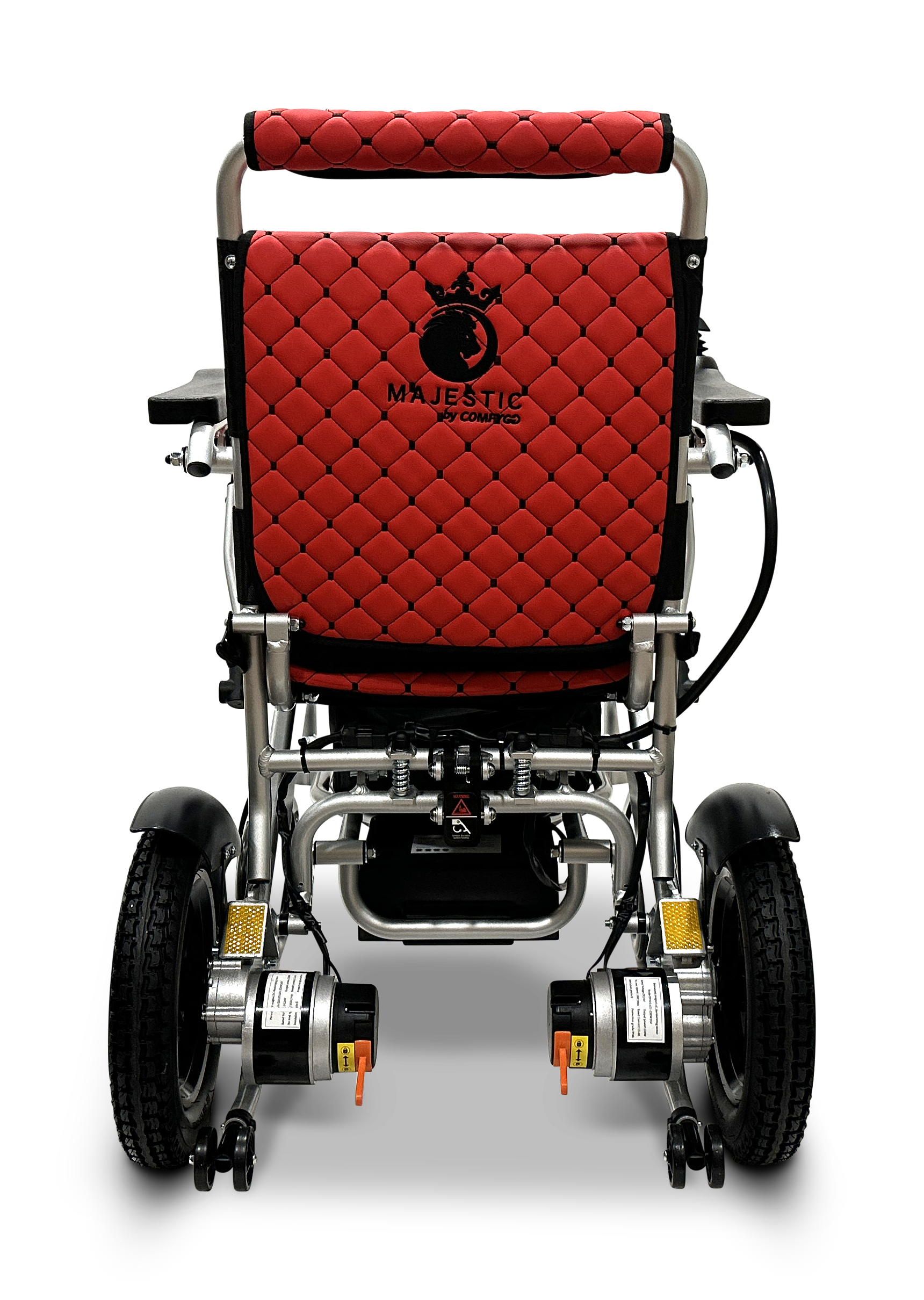 MAJESTIC IQ-8000 Remote Controlled Lightweight Electric Wheelchair Silver Red
