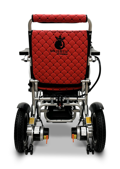 MAJESTIC IQ-8000 Remote Controlled Lightweight Electric Wheelchair Silver Red