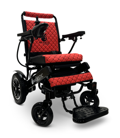MAJESTIC IQ-8000 Remote Controlled Lightweight Electric Wheelchair Black Red