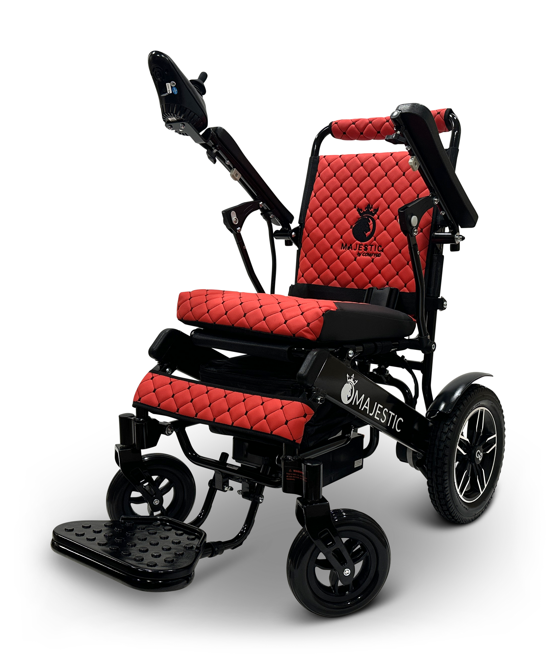 MAJESTIC IQ-8000 Remote Controlled Lightweight Electric Wheelchair Black Red