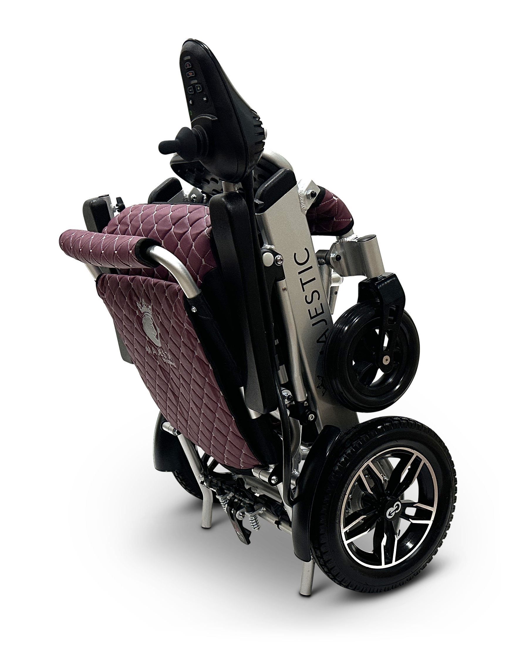 MAJESTIC IQ-8000 Remote Controlled Lightweight Electric Wheelchair Silver Purple