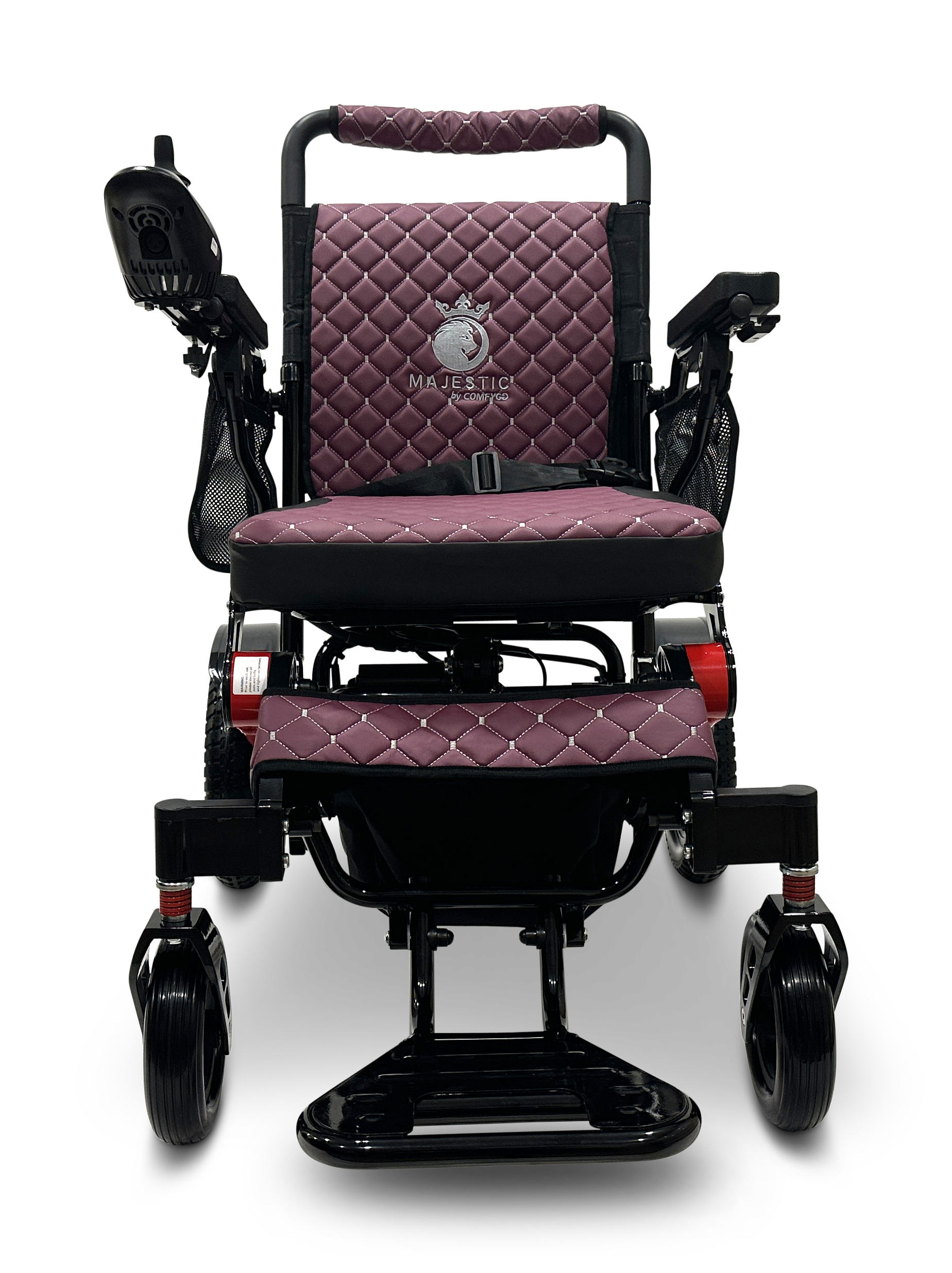 MAJESTIC IQ-7000 Auto Folding Remote Controlled Electric Wheelchair Black & Red Purple