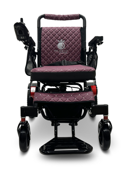 MAJESTIC IQ-7000 Auto Folding Remote Controlled Electric Wheelchair Black & Red Purple