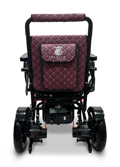 MAJESTIC IQ-7000 Auto Folding Remote Controlled Electric Wheelchair Black & Red Purple