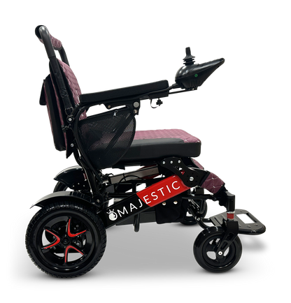 MAJESTIC IQ-7000 Auto Folding Remote Controlled Electric Wheelchair Black & Red Purple