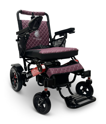 MAJESTIC IQ-7000 Auto Folding Remote Controlled Electric Wheelchair Black & Red Purple