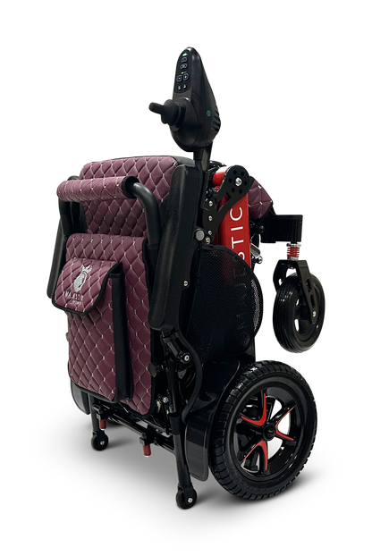MAJESTIC IQ-7000 Auto Folding Remote Controlled Electric Wheelchair Black & Red Purple