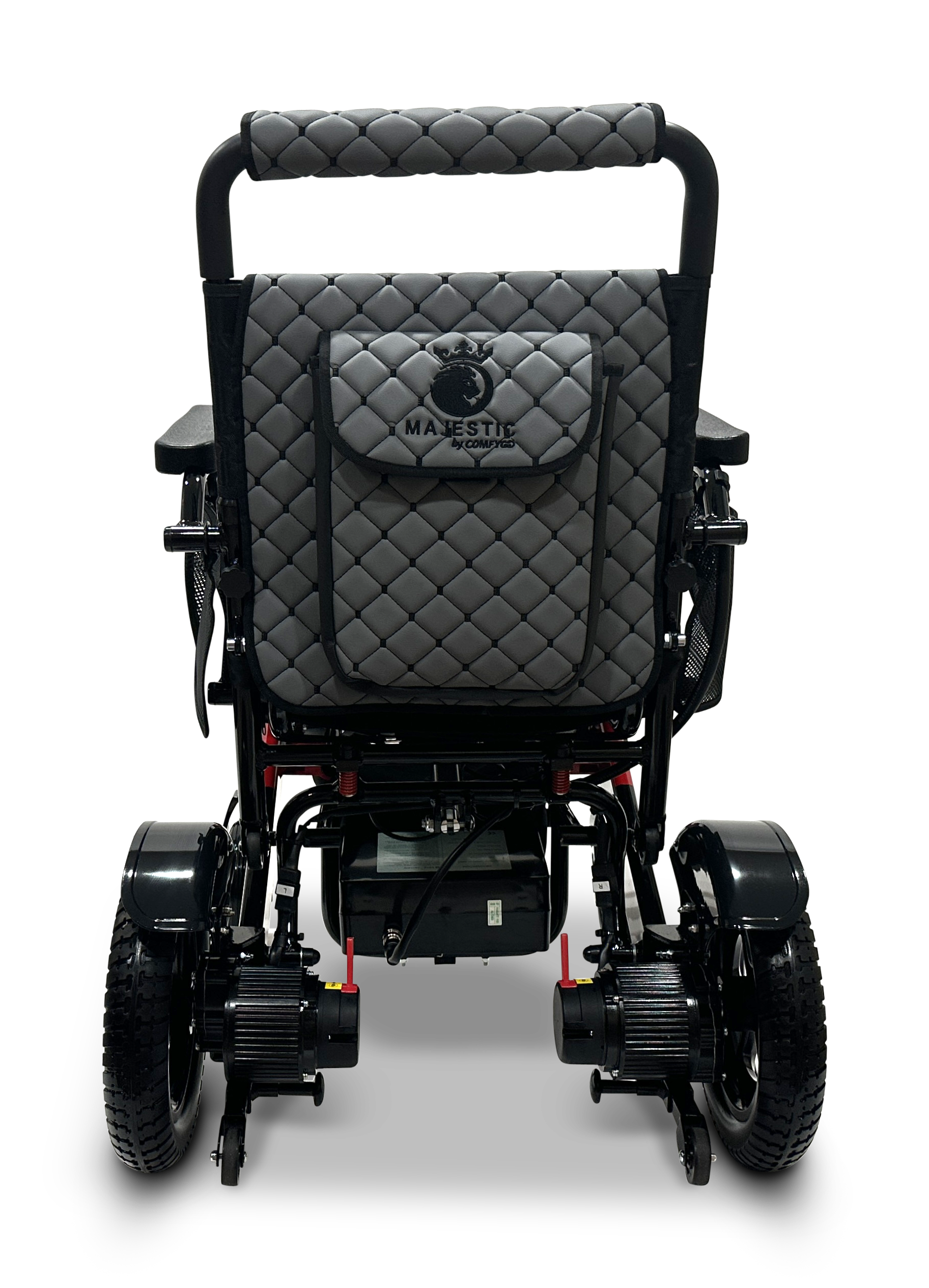 MAJESTIC IQ-7000 Auto Folding Remote Controlled Electric Wheelchair Black & Red Gray