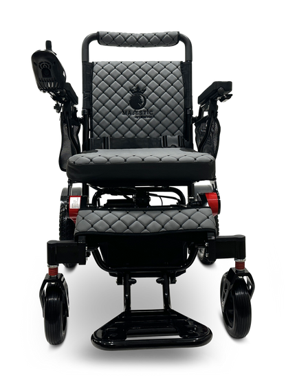 MAJESTIC IQ-7000 Auto Folding Remote Controlled Electric Wheelchair Black & Red Gray