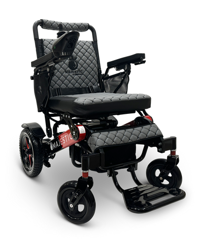 MAJESTIC IQ-7000 Auto Folding Remote Controlled Electric Wheelchair Black & Red Gray