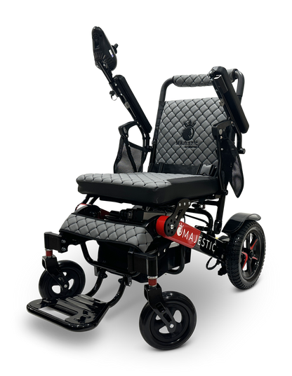 MAJESTIC IQ-7000 Auto Folding Remote Controlled Electric Wheelchair Black & Red Gray