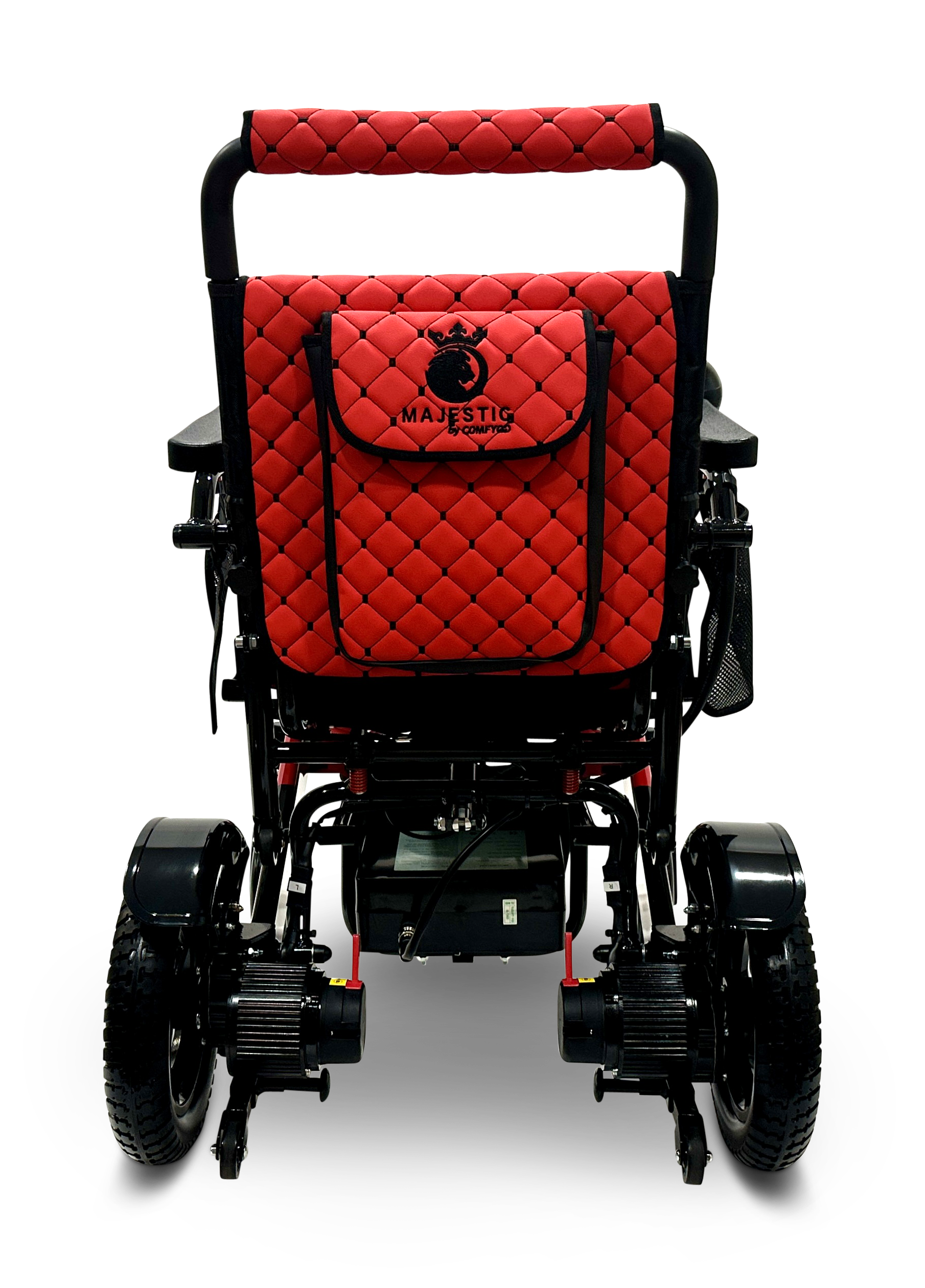 MAJESTIC IQ-7000 Auto Folding Remote Controlled Electric Wheelchair Black & Red Red