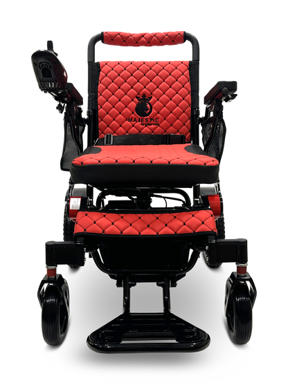 MAJESTIC IQ-7000 Auto Folding Remote Controlled Electric Wheelchair Black & Red Red
