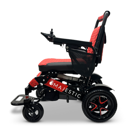 MAJESTIC IQ-7000 Auto Folding Remote Controlled Electric Wheelchair Black & Red Red