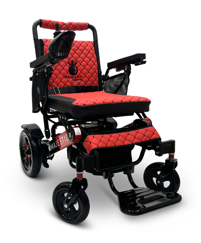 MAJESTIC IQ-7000 Auto Folding Remote Controlled Electric Wheelchair Black & Red Red