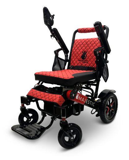MAJESTIC IQ-7000 Auto Folding Remote Controlled Electric Wheelchair Black & Red Red