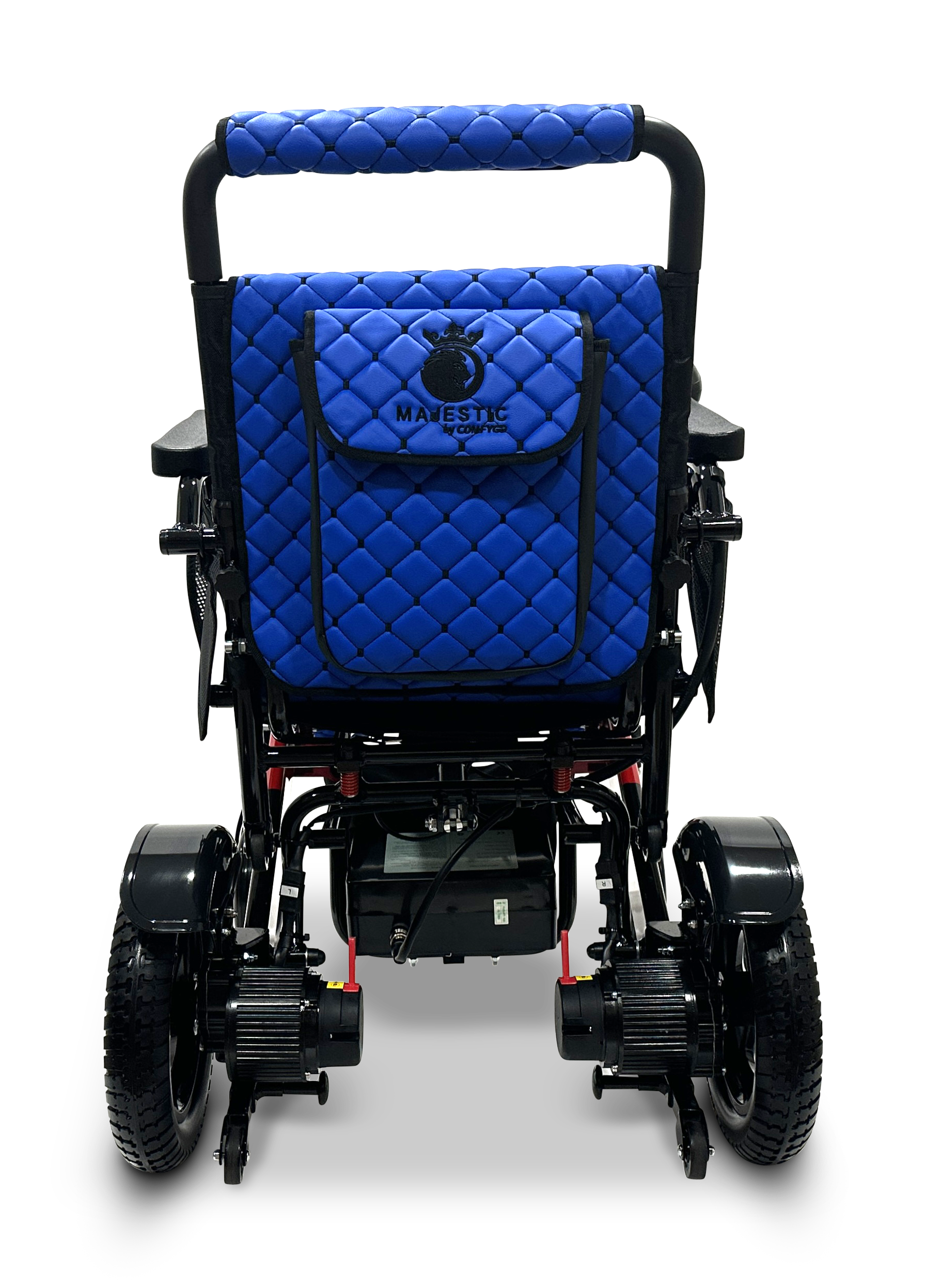 MAJESTIC IQ-7000 Auto Folding Remote Controlled Electric Wheelchair Black & Red Blue