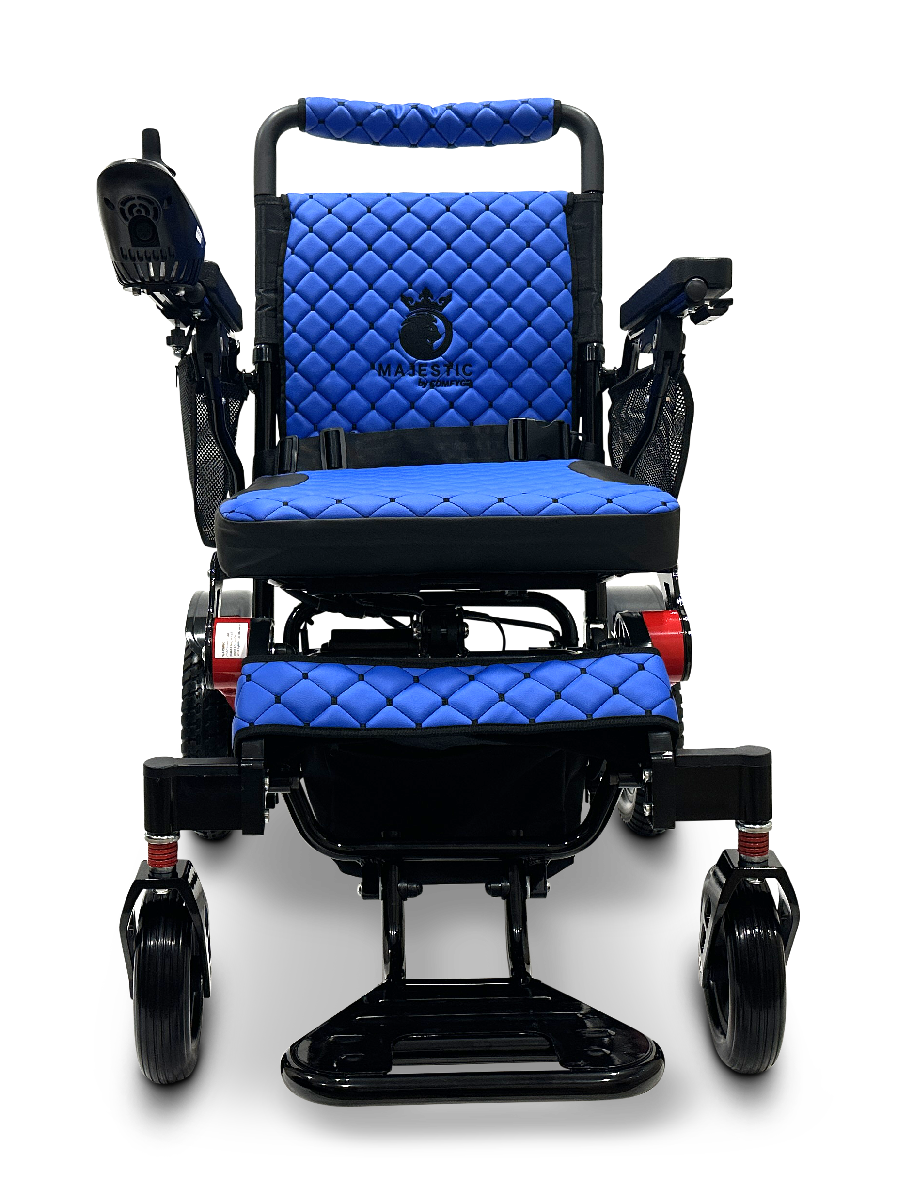 MAJESTIC IQ-7000 Auto Folding Remote Controlled Electric Wheelchair Black & Red Blue