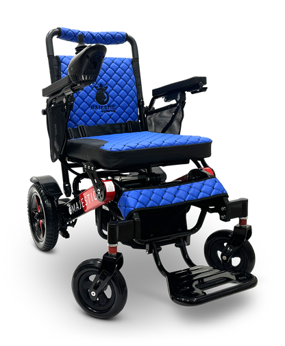 MAJESTIC IQ-7000 Auto Folding Remote Controlled Electric Wheelchair Black & Red Blue