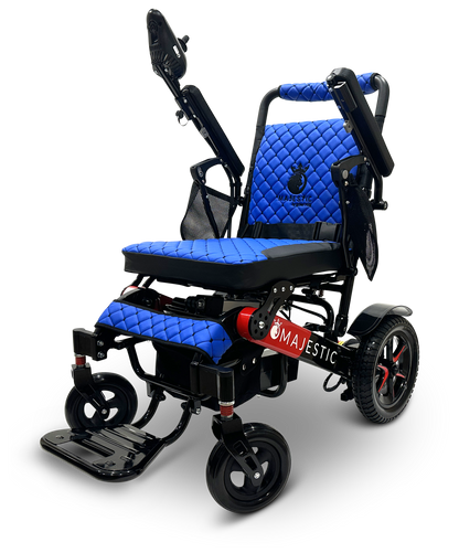 MAJESTIC IQ-7000 Auto Folding Remote Controlled Electric Wheelchair Black & Red Blue