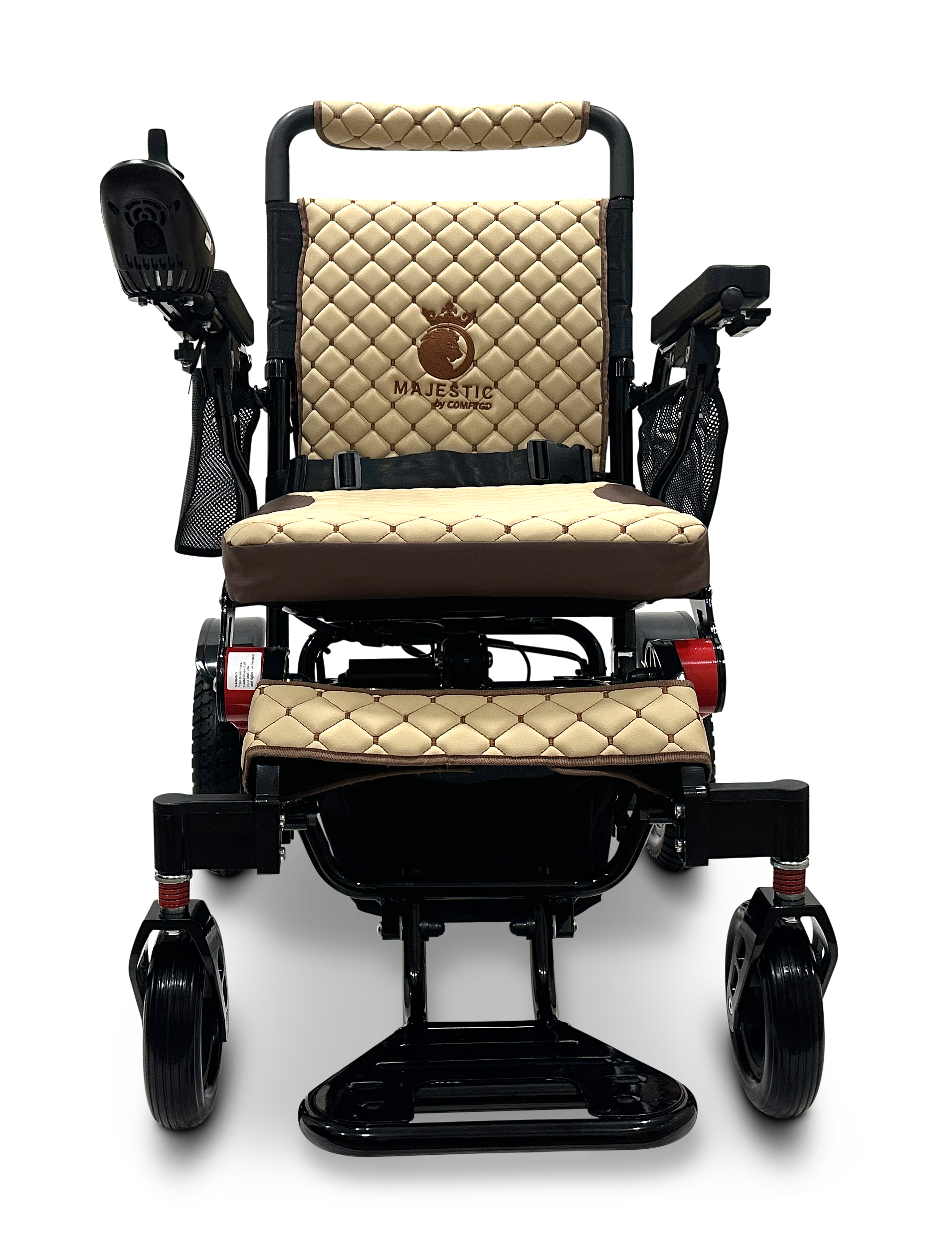 MAJESTIC IQ-7000 Auto Folding Remote Controlled Electric Wheelchair Black & Red Coffee