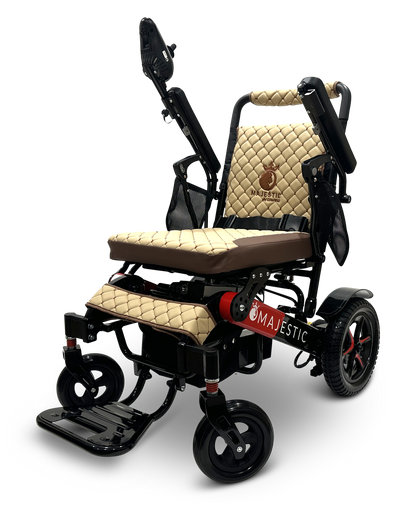MAJESTIC IQ-7000 Auto Folding Remote Controlled Electric Wheelchair Black & Red Coffee
