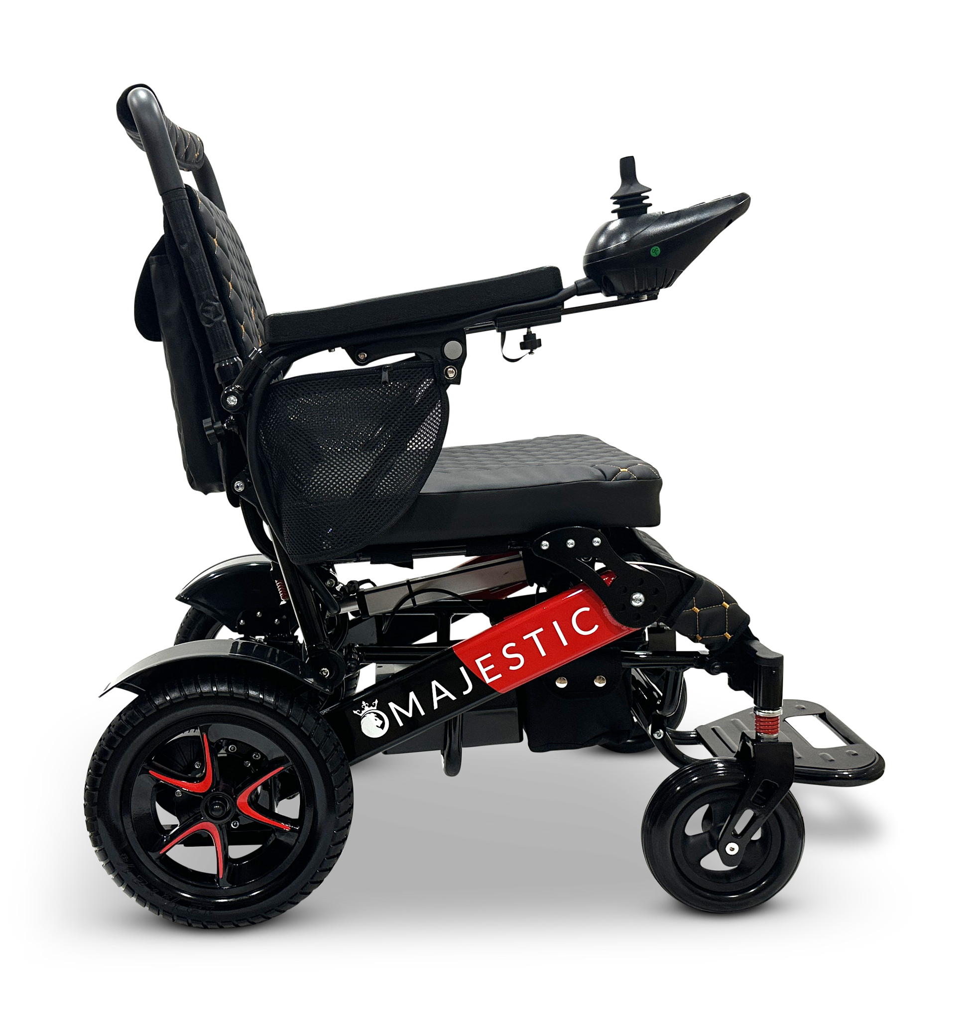 MAJESTIC IQ-7000 Auto Folding Remote Controlled Electric Wheelchair Black & Red Black