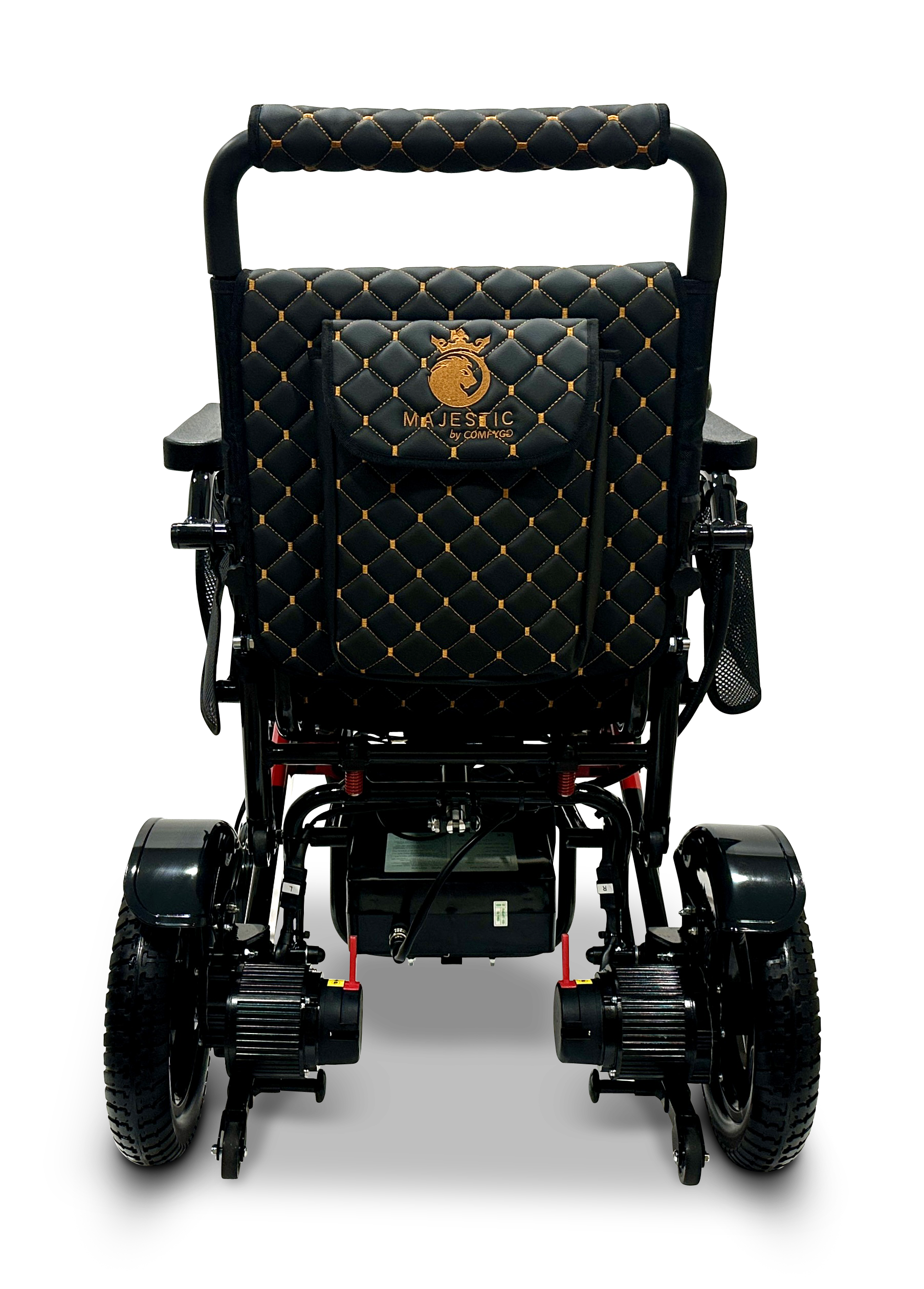 MAJESTIC IQ-7000 Auto Folding Remote Controlled Electric Wheelchair Black & Red Black