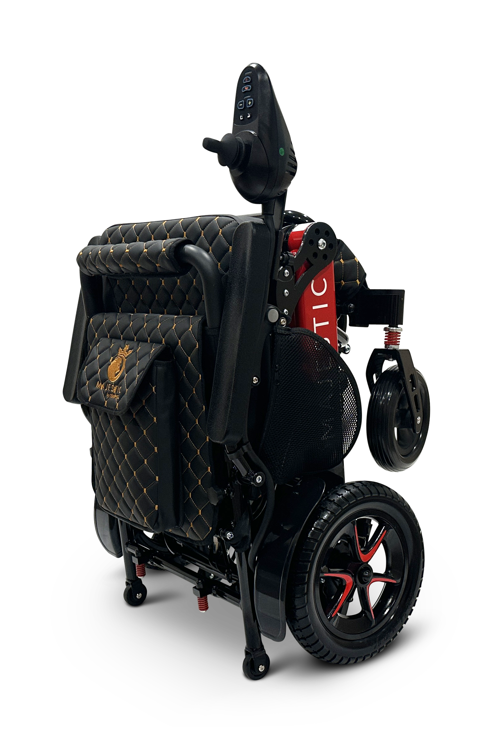 MAJESTIC IQ-7000 Auto Folding Remote Controlled Electric Wheelchair Black & Red Black