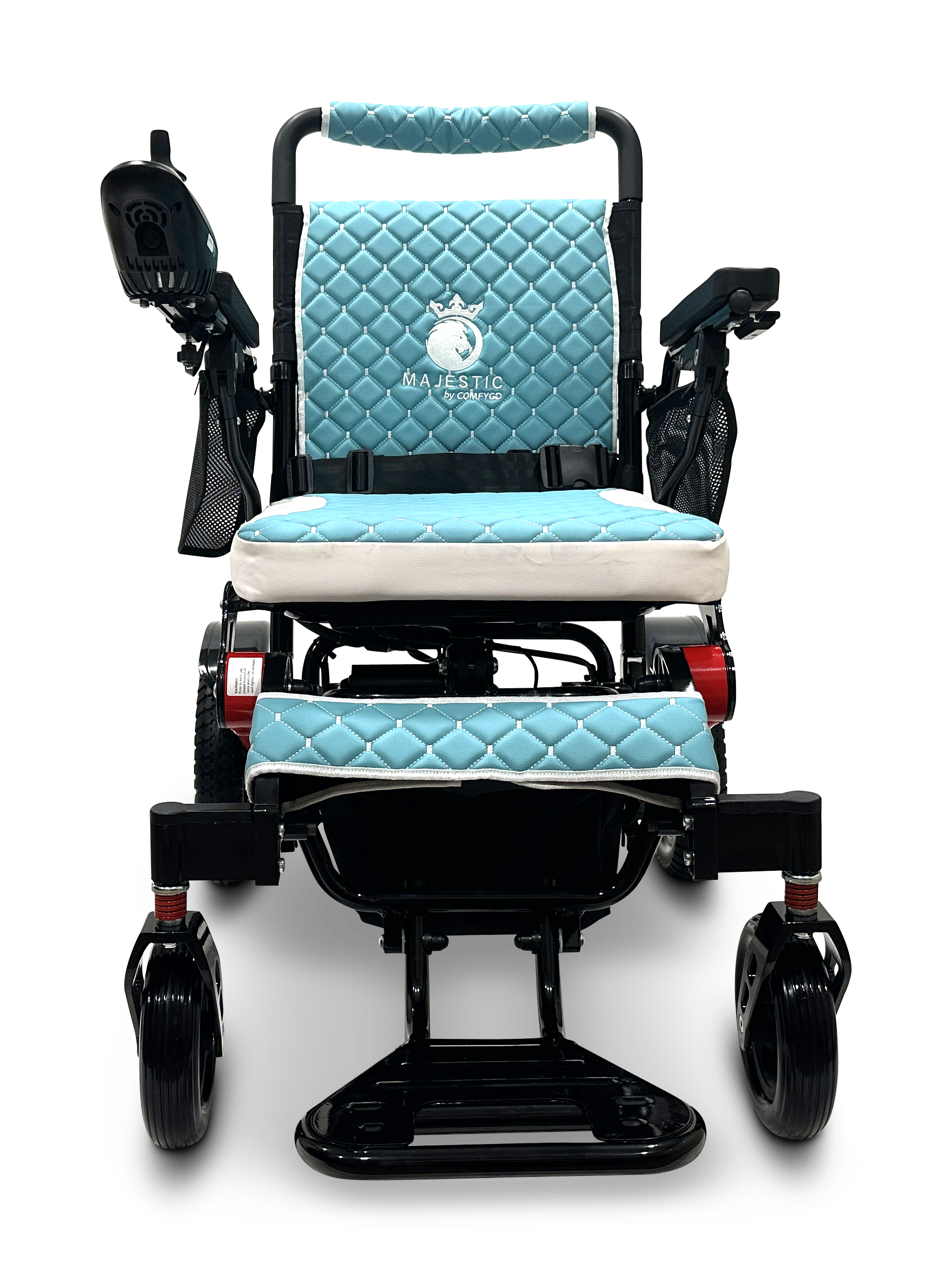 MAJESTIC IQ-7000 Auto Folding Remote Controlled Electric Wheelchair Black & Red Teal