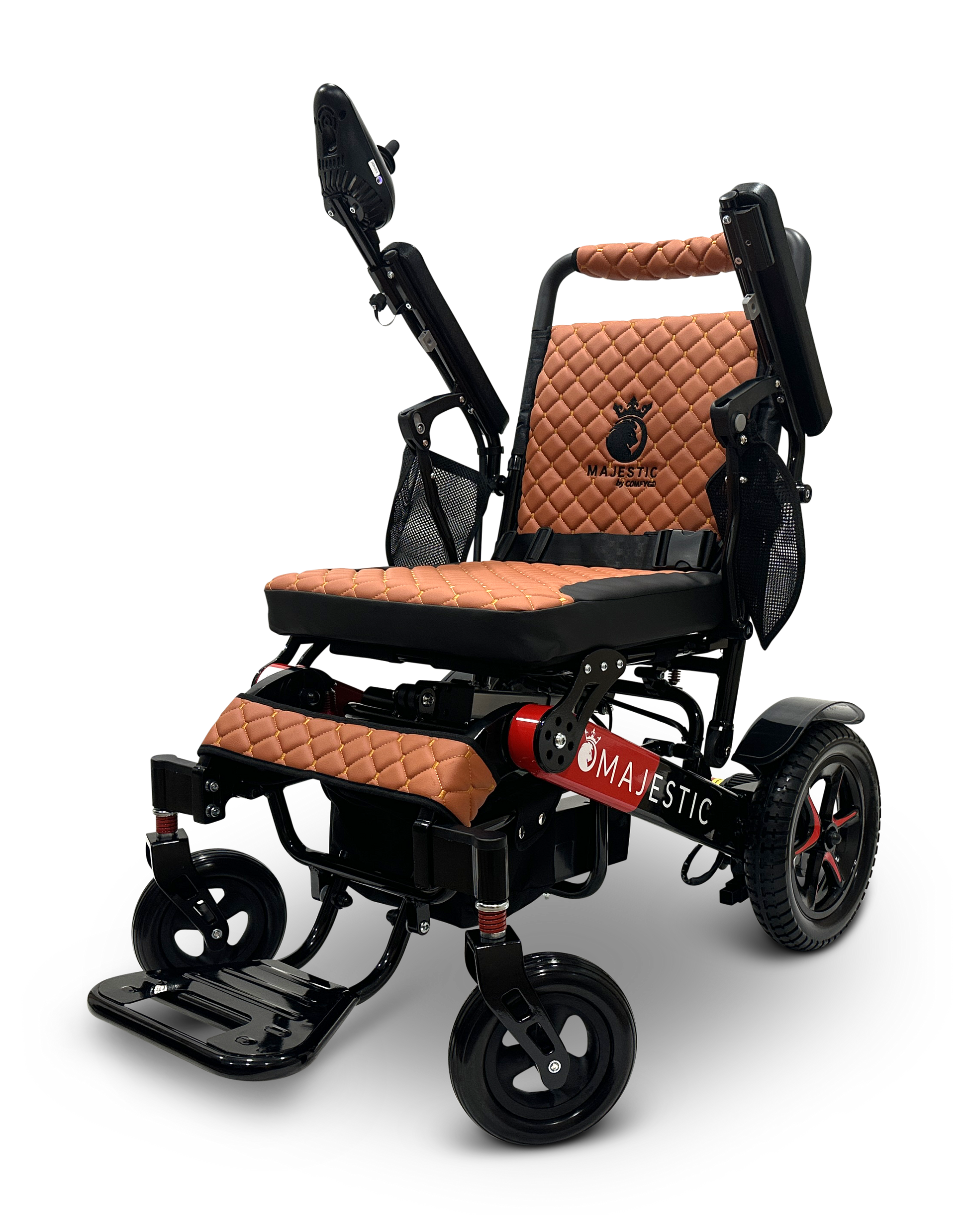 MAJESTIC IQ-7000 Auto Folding Remote Controlled Electric Wheelchair Black & Red Taba