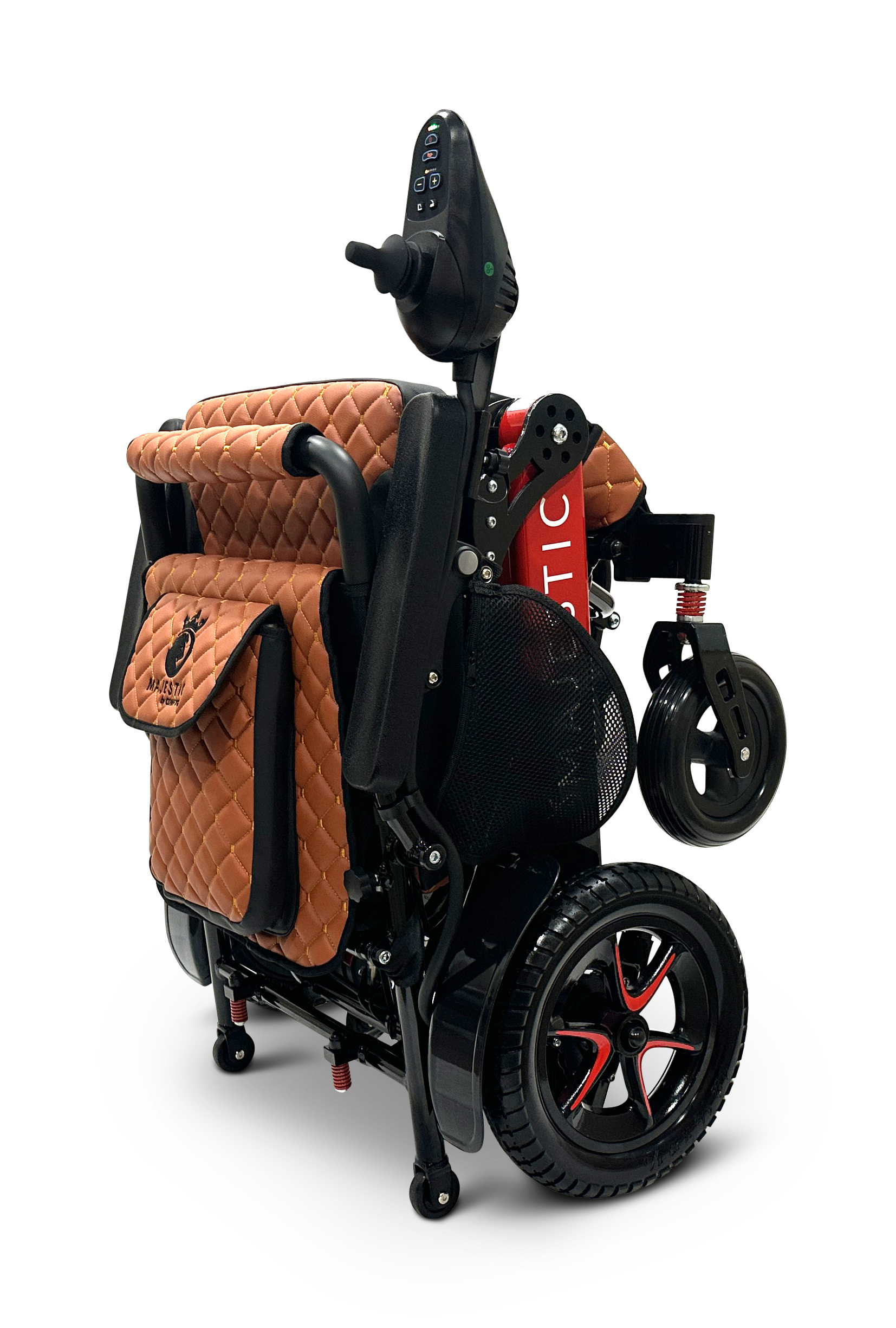 MAJESTIC IQ-7000 Auto Folding Remote Controlled Electric Wheelchair Black & Red Taba
