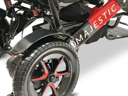 MAJESTIC IQ-7000 Auto Folding Remote Controlled Electric Wheelchair Black & Red Black