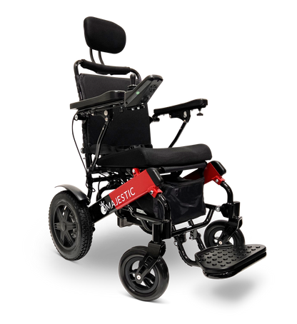 MAJESTIC IQ-9000 Auto Recline Remote Controlled Electric Wheelchair Black & Red Standard
