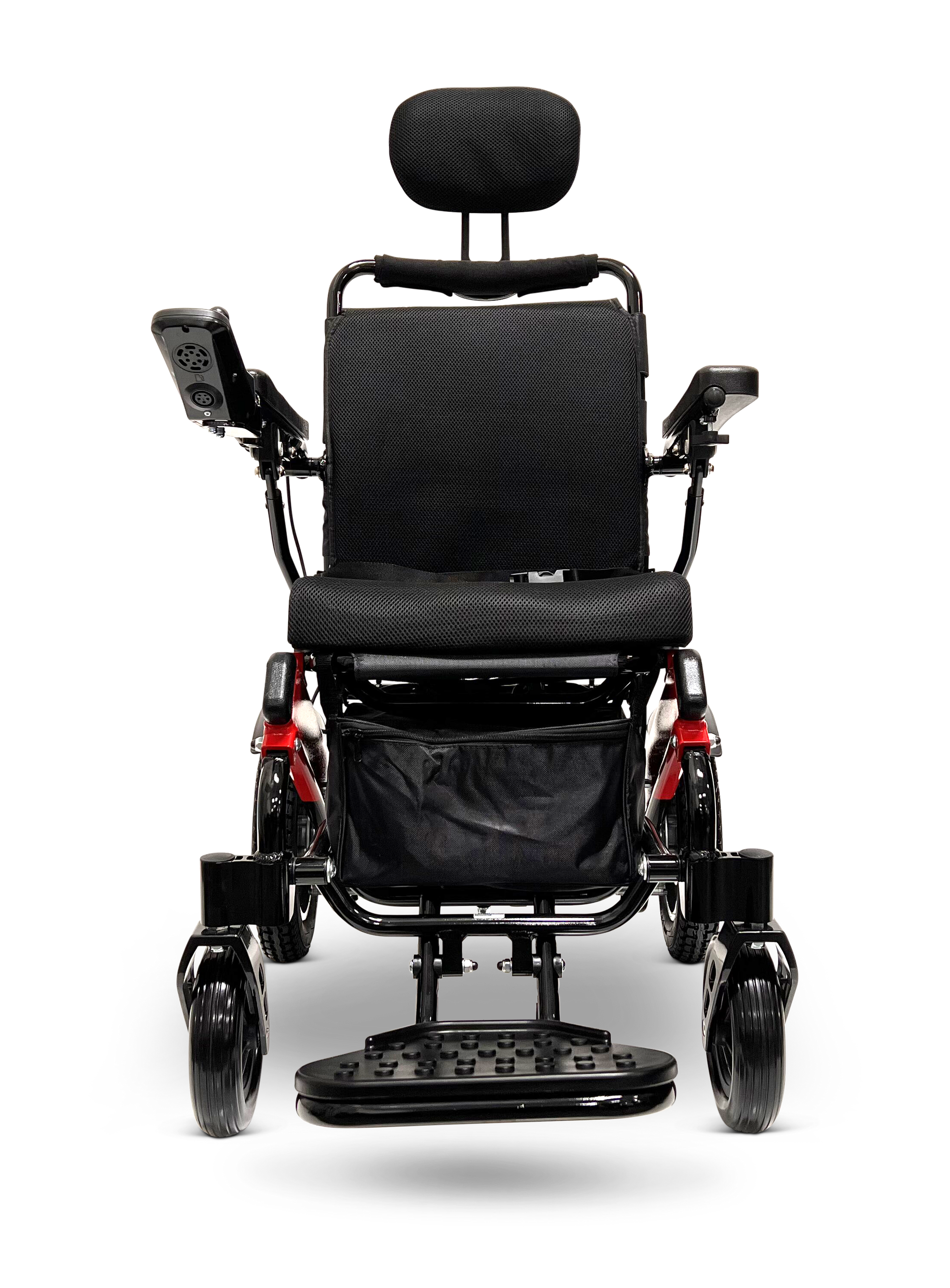 MAJESTIC IQ-9000 Auto Recline Remote Controlled Electric Wheelchair Black & Red Standard