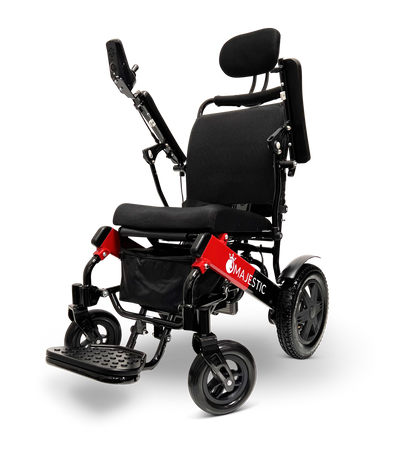 MAJESTIC IQ-9000 Auto Recline Remote Controlled Electric Wheelchair Black & Red Standard