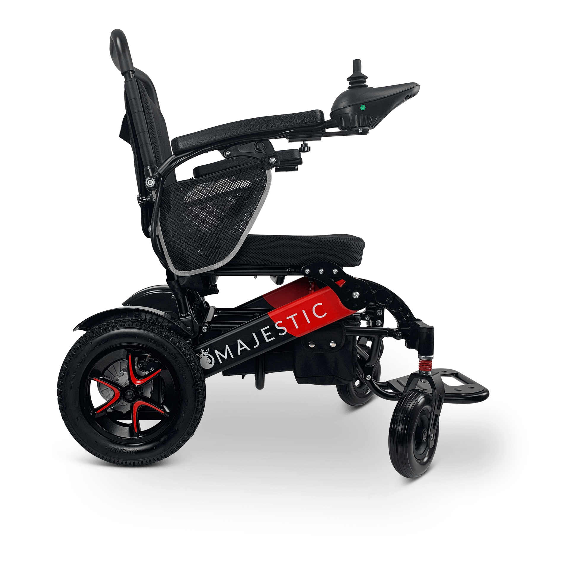 MAJESTIC IQ-7000 Auto Folding Remote Controlled Electric Wheelchair Black & Red Standard