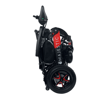 MAJESTIC IQ-7000 Auto Folding Remote Controlled Electric Wheelchair Black & Red Standard