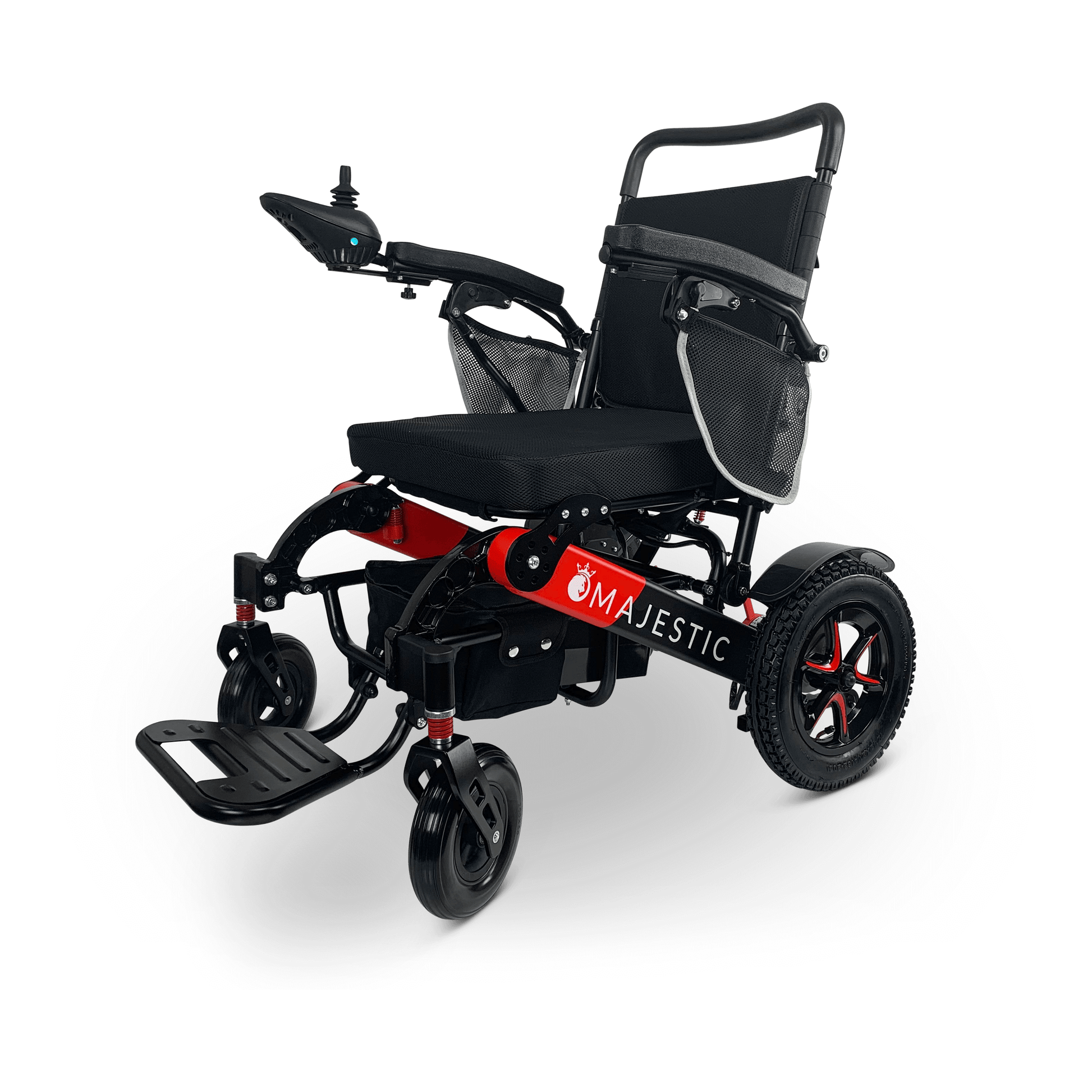 MAJESTIC IQ-7000 Auto Folding Remote Controlled Electric Wheelchair Black & Red Standard