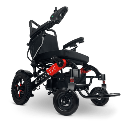 MAJESTIC IQ-7000 Auto Folding Remote Controlled Electric Wheelchair Black & Red Standard