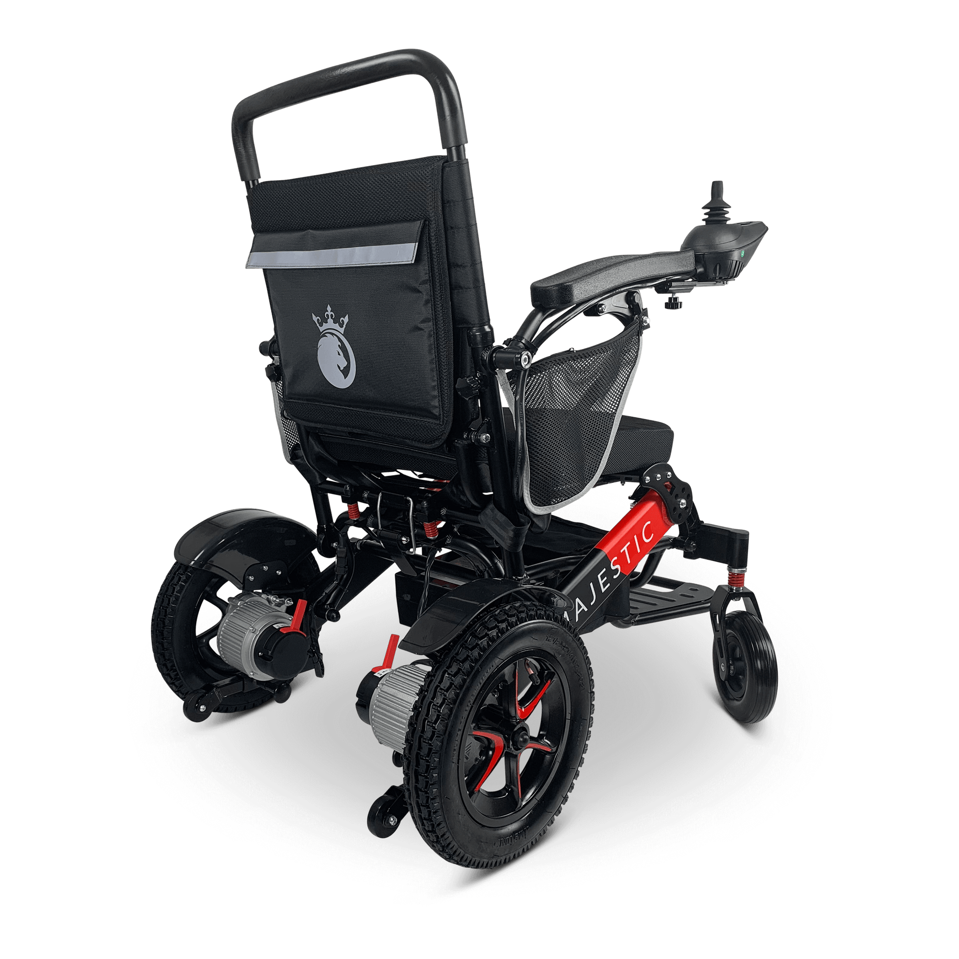 MAJESTIC IQ-7000 Auto Folding Remote Controlled Electric Wheelchair Black & Red Standard